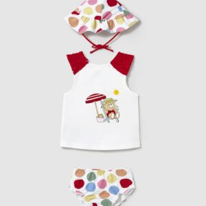 Conjunto Baño Con Gorro Oso Niña