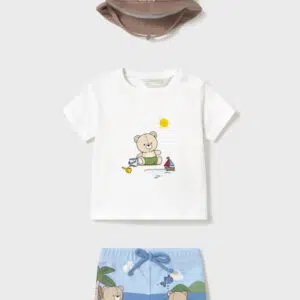 Conjunto Baño Con Gorro Oso Niño