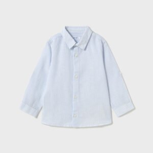 Camisa Vestir Rayas Celeste y Blanca