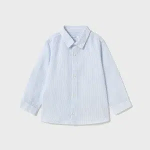 Camisa Vestir Rayas Celeste y Blanca