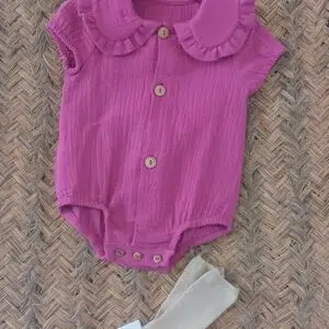 Pelele Cuello Botón Madera