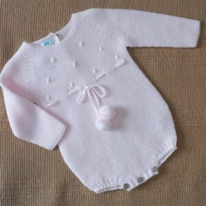 Pelele Pompones Rosa Bebé