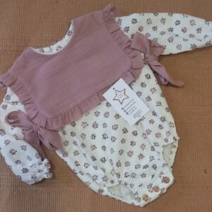 Pelele Baberola Algodón Dulce Rosa
