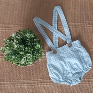 Peto Cuadro Celeste y Blanco Niño