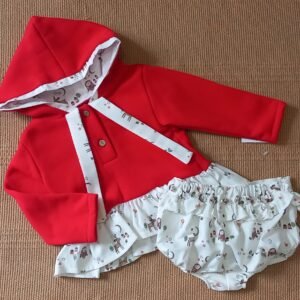 Conjunto Sudadera Y Cubrepañal Volantes Bosque