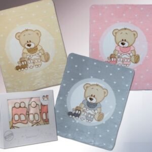 Manta De Cuna Polar Oso Gris